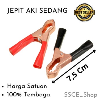 Jepit Aki Sedang (7.5 Cm)/Jepitan Accu Crocodille/Capit Buaya Aligator