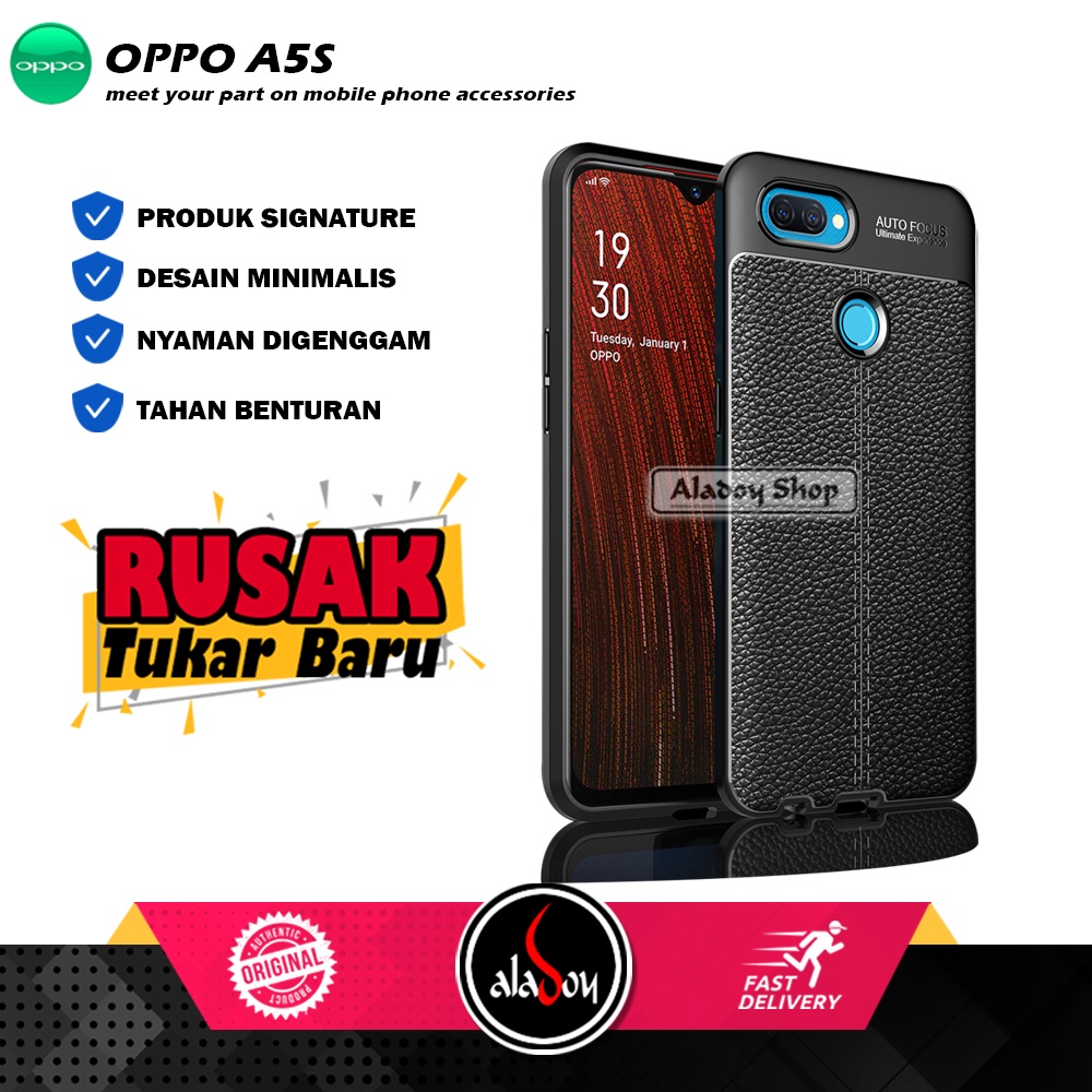 Case OPPO A5S Ultra Slim Auto Focus Leather Premium Softcase