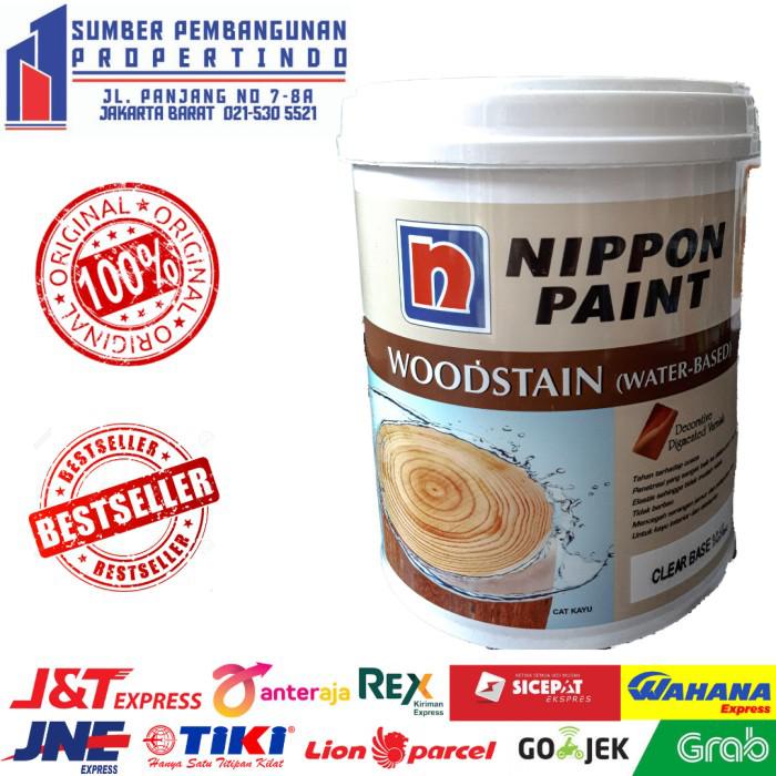 WOODSTAIN NIPPON PAINT CAT KAYU WATERBASED 1LITER TINTING OPLOS PLITUR