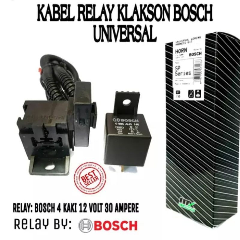 Kabel relay set relai set klakson mobil dan motor bosch original dan MX original