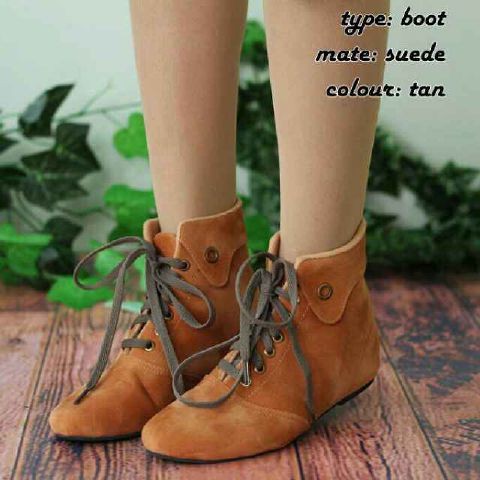 Auxlia Sepatu Boots Korea Musim Dingin Casual Santai Wanita Warna Cokelat