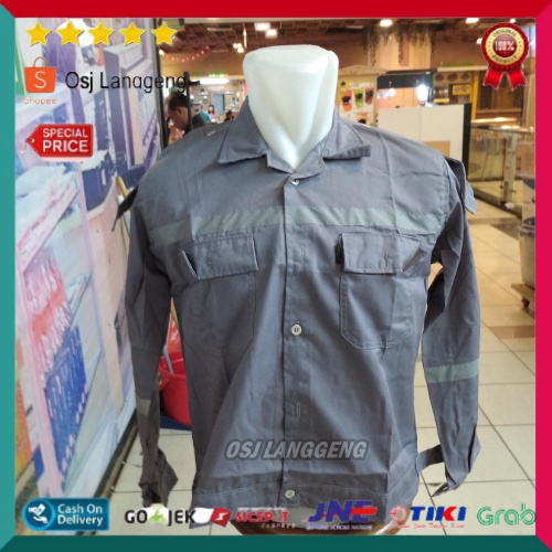 Baju Atasan Safety American Drill - Atasan Safety Warna Abu