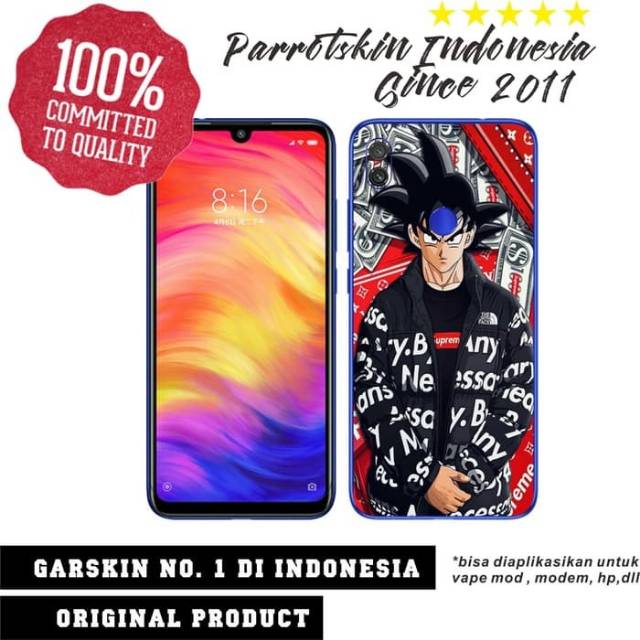 Garskin Redmi Note7 custom anti gores Goku Hyperbeast for back case