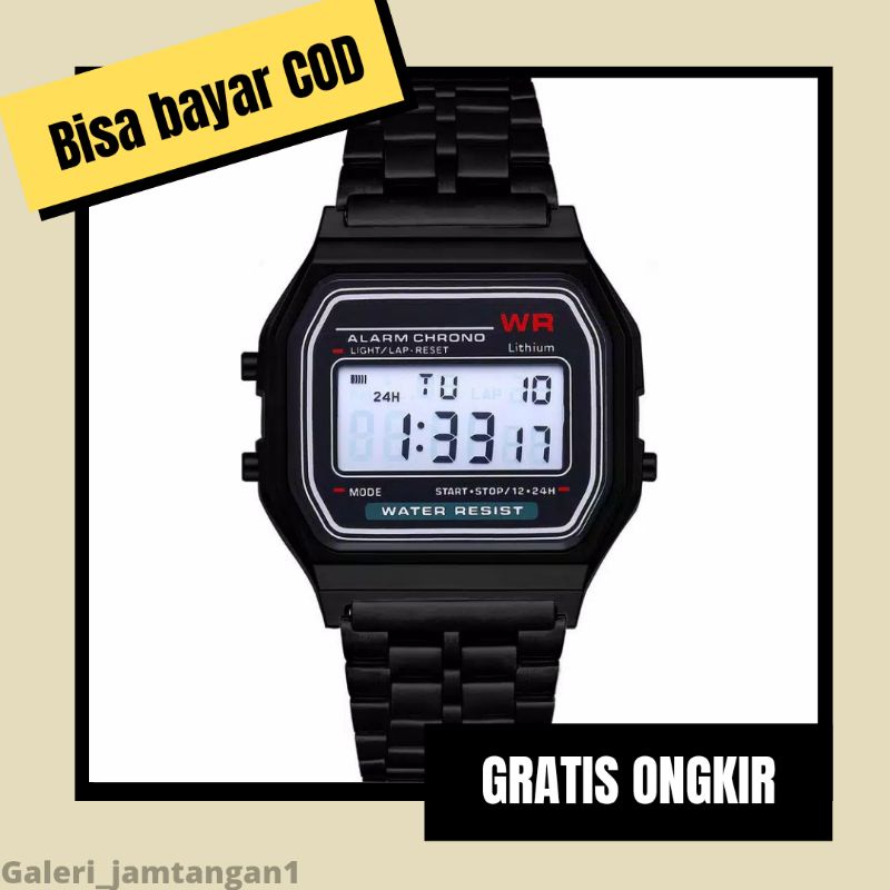 ✅️COD Jam Tangan Digital LED Pria Wanita Rantai Gold Rosegold Silver Hitam Jam Tangan Wanita Digital