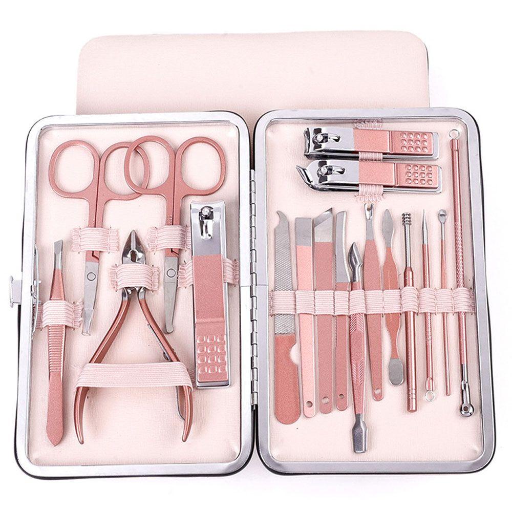 Solighter 10Pcs/12Pcs/16Pcs/18pcs Pemotong Kuku Pria Wanita Perawatan Profesional Pedicure Finger Trimmer Nipper