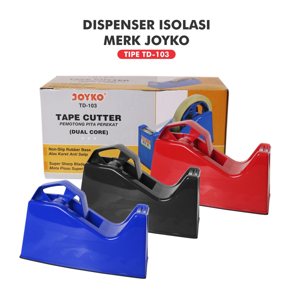 

Tempat Isolasi Joyko TD 103 Tape Cutter Tape Dispenser Tempat Selotip Bermacam Warna