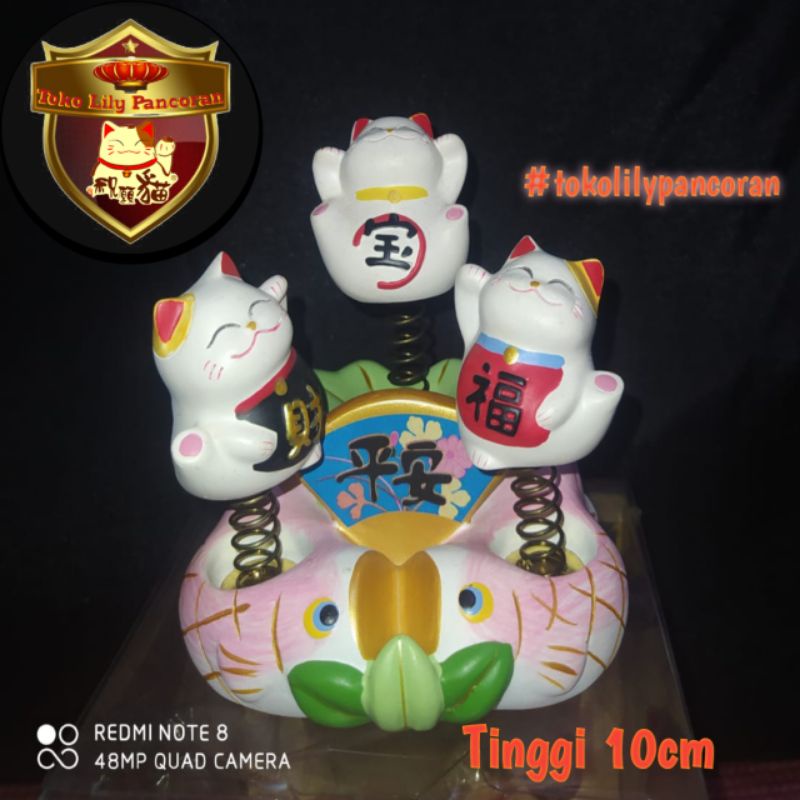 Pajangan Kucing Hoki Keramik / Lucky cat Ceramic / Patung Lucky cat Keramik