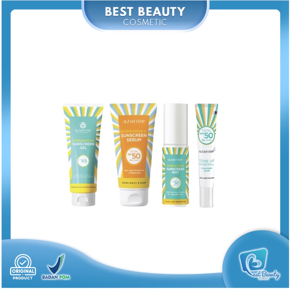 ★ BB ★  AZARINE Hydrasoothe Sunscreen Gel SPF45 PA++++ | Azarine Sun Screen Tabir Surya Cream | AZARINE Hydramax-C Suncreen Serum SPF 50 | AZARINE Tone Up Mineral Suncreen Serum SPF 50 | AZARINE Hydrasoothe Sunscreen Mist SPF 50 PA++++