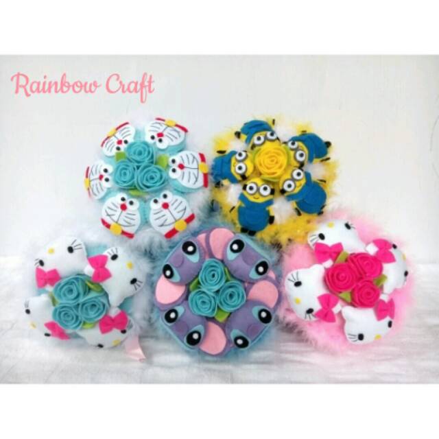 Buket boneka flanel minion