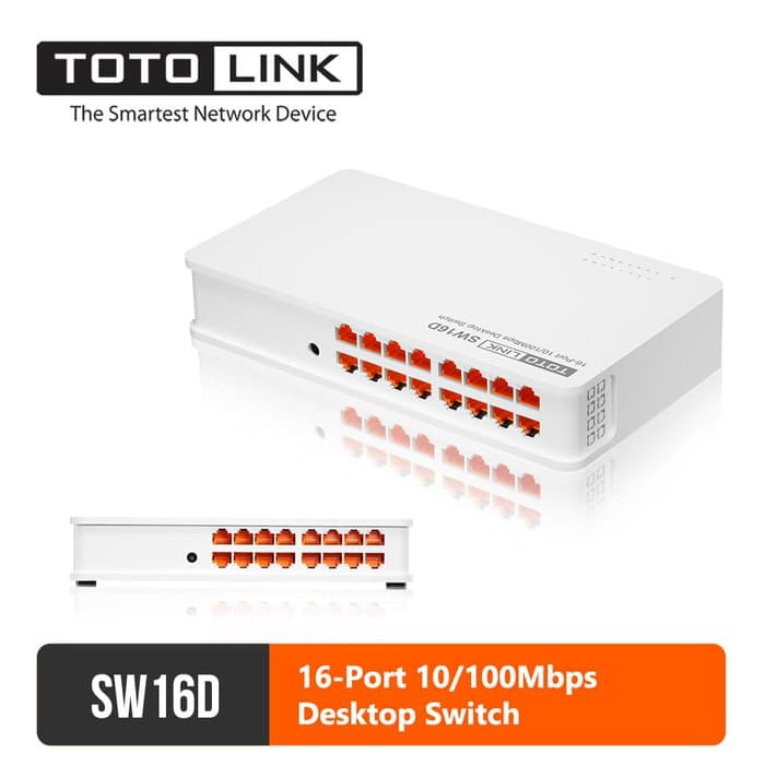 Totolink Sw16D 16-Port 10/100Mbps Desktop Switch