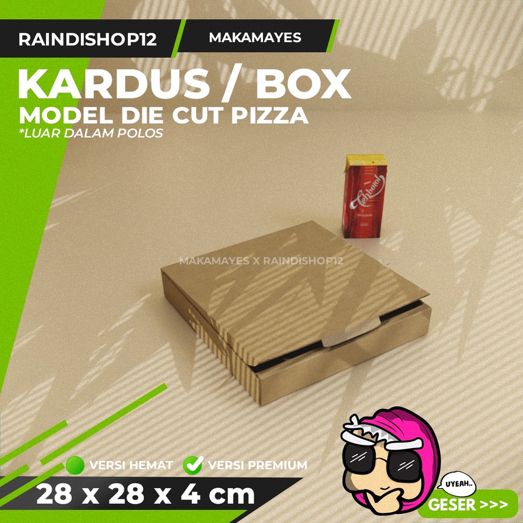

BOX 28 X 28 X 4 CM KARDUS DIE CUT PIZZA KEMASAN PACKAGING KADO
