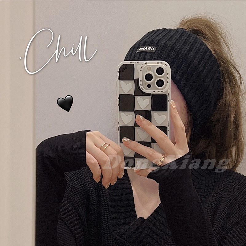 Oppo Reno 8T A16 A15 A54 Reno 7a95 A15 A74 A5S A12 A7 A3S A31 A37 A53 A92 A52 F11 Reno6 Couple Papan Catur Motif Love Hati Bening Lembut TPU Penutup Belakang Kamera DGX