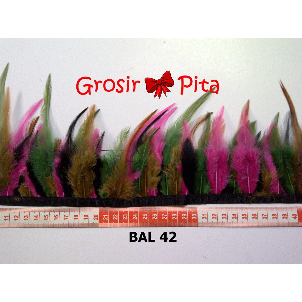 (1 yard) Bulu Ayam Lancip BAL 42 | Bulu Hias | Toko Bahan Craft | Grosir Pita