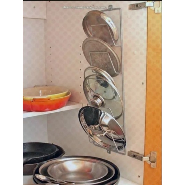 RAK TUTUP PANCI / RAK TEMPAT TUTUP PANCI GANTUNG TEMPEL DINDING  5 SUSUN