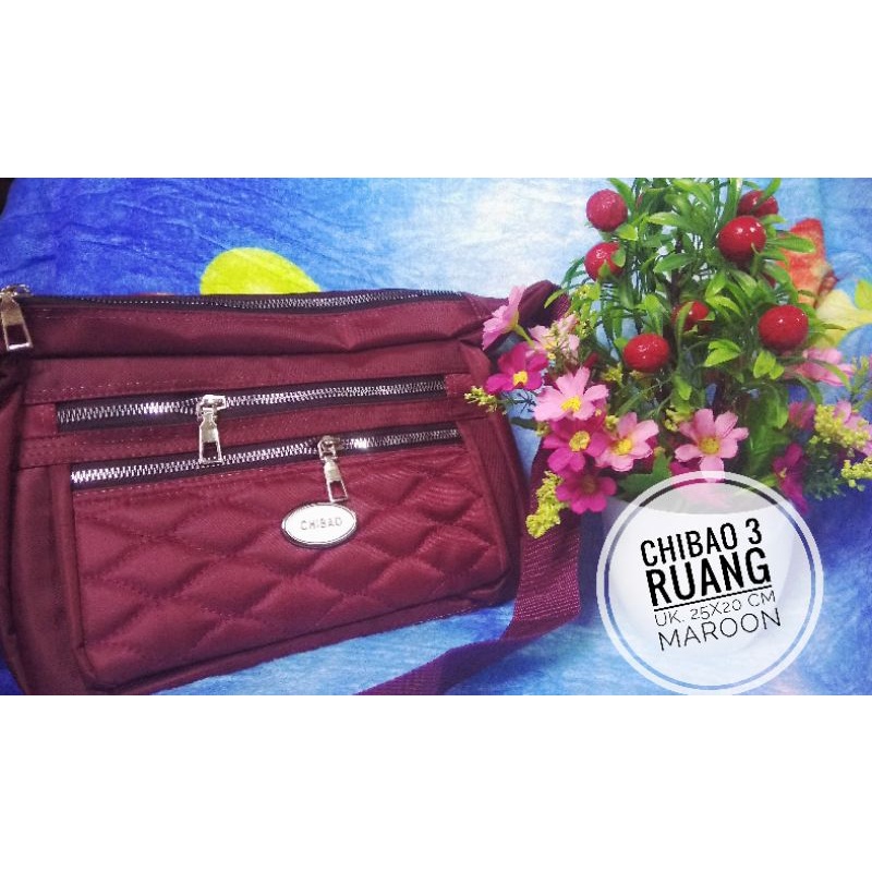Tas slempang wanita Chibao 3 ruang