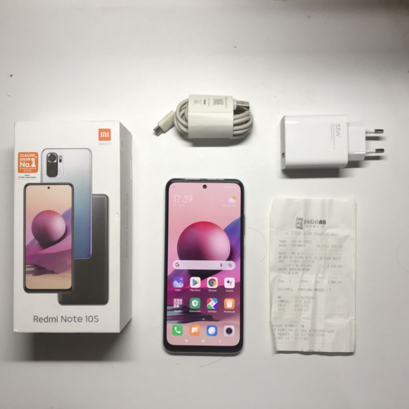 Redmi Note 10s 6/128 White Fullset MURAH ex cewek