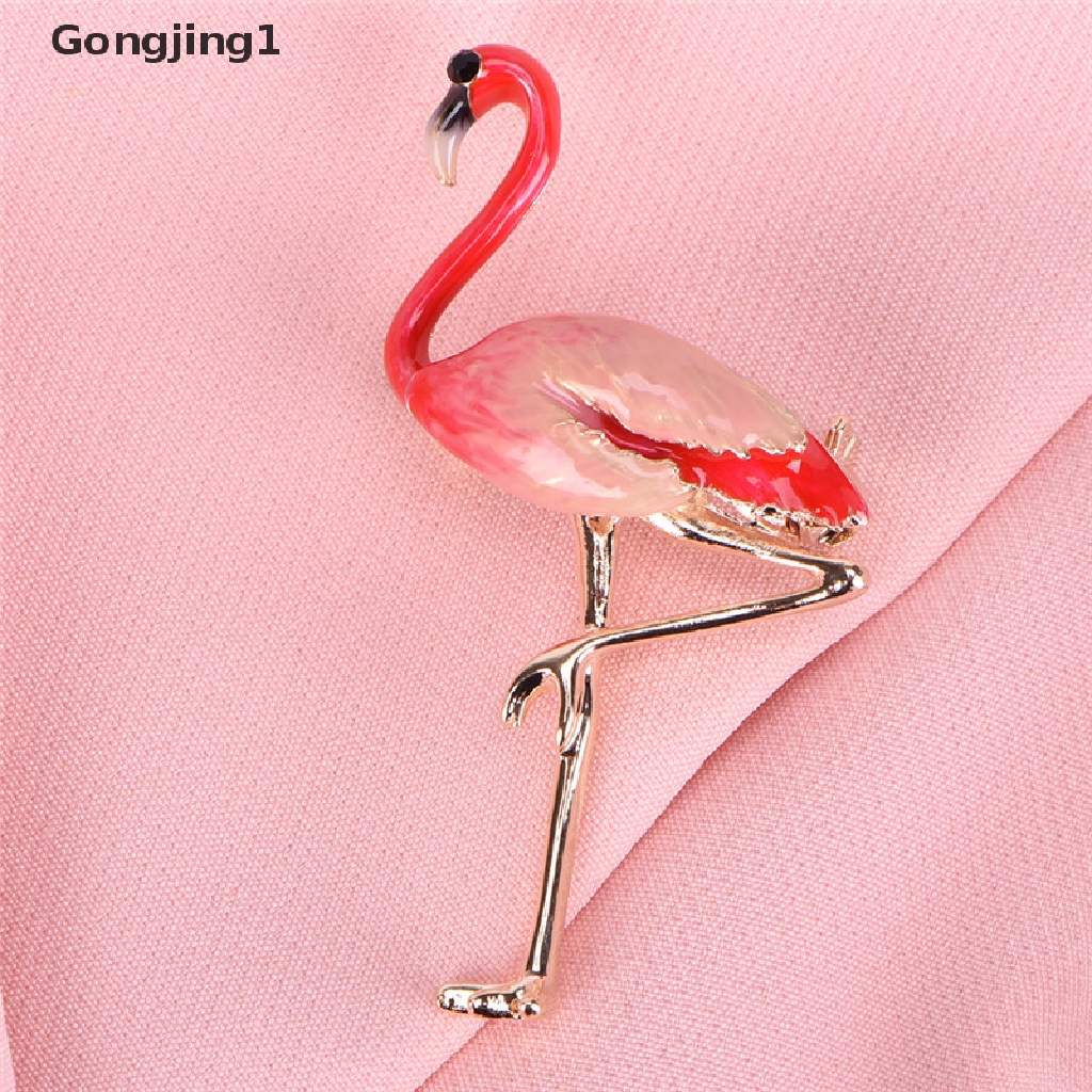 Gongjing1 Bros Pin Enamel Desain Flamingo Aksesoris Wanita