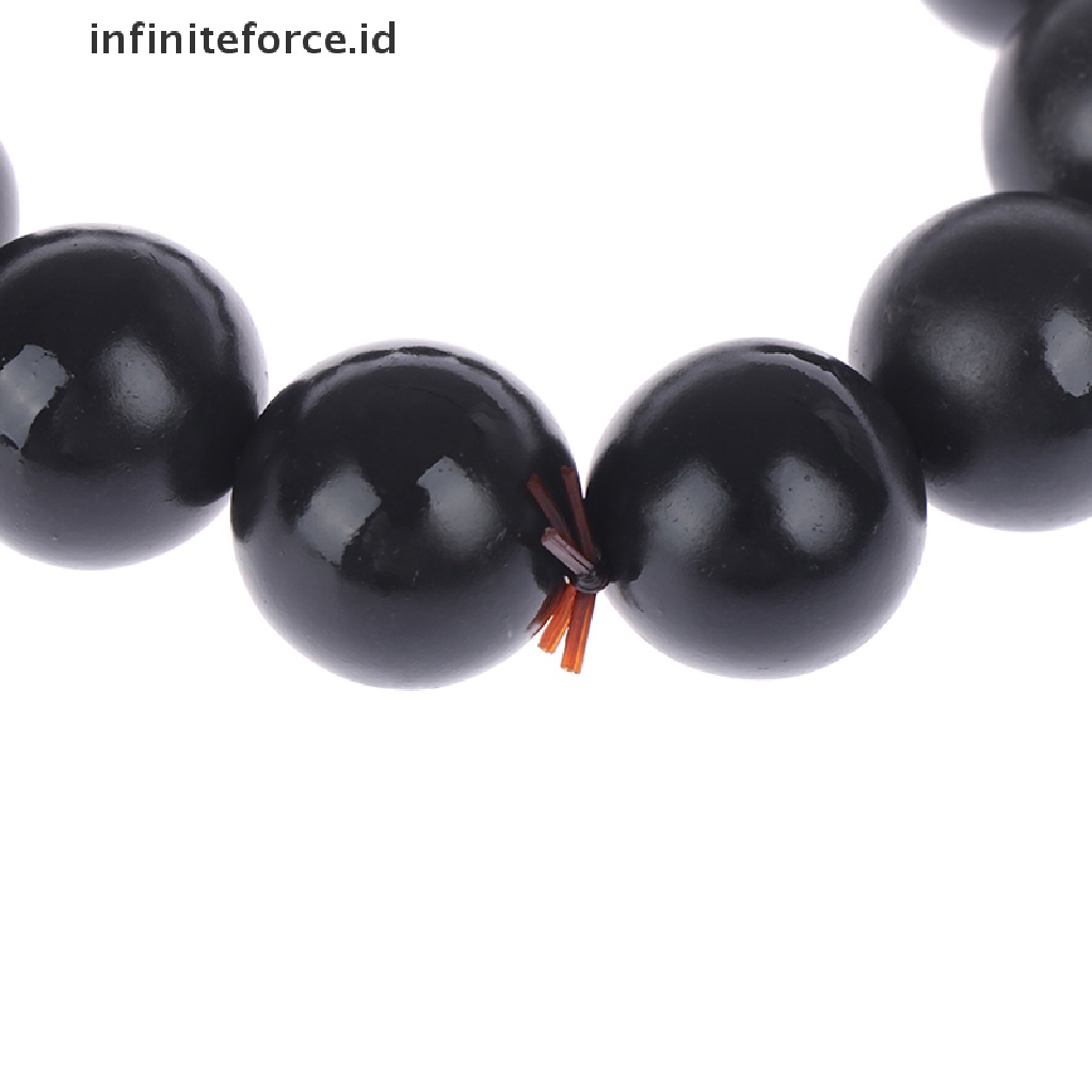 Infiniteforce.id Gelang Tangan Manik-Manik Batu Bianshi Hitam Alami 8mm - 18mm Untuk Pria