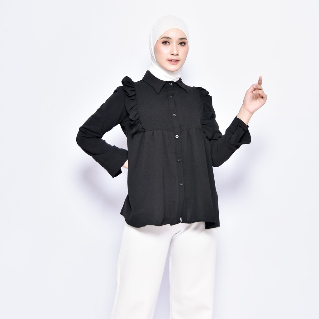 KEMEJA BLOUSE REMPEL LOLA SWAL KRINKLE SHIRT PREMIUM SHIRT B387