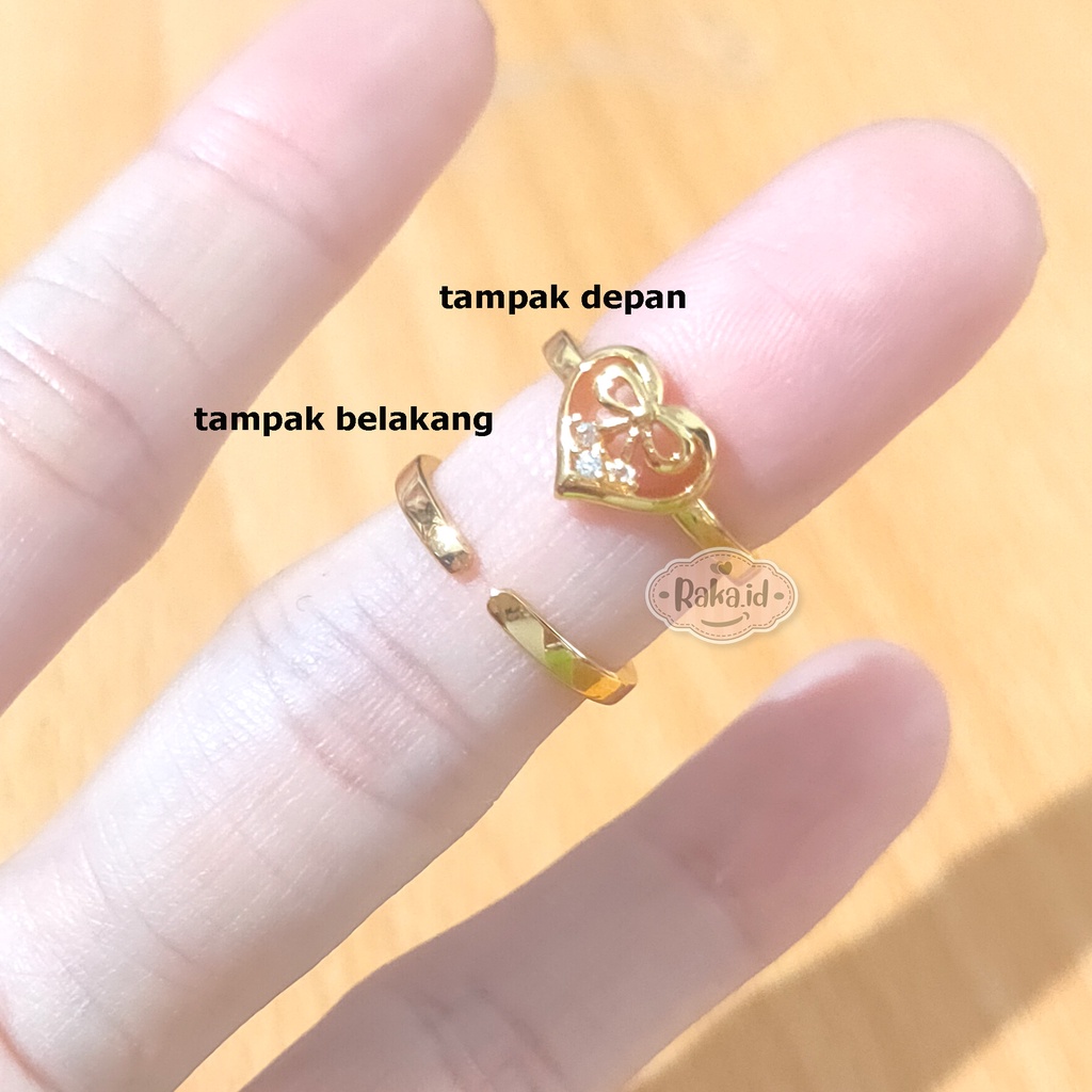 Cincin Anak Motif Love Pita Adjustable Perhiasan Anak 980