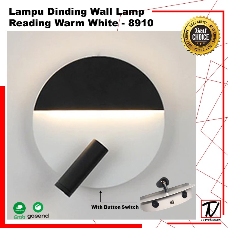 Lampu Dinding Wall Lamp Reading Warm White - Black