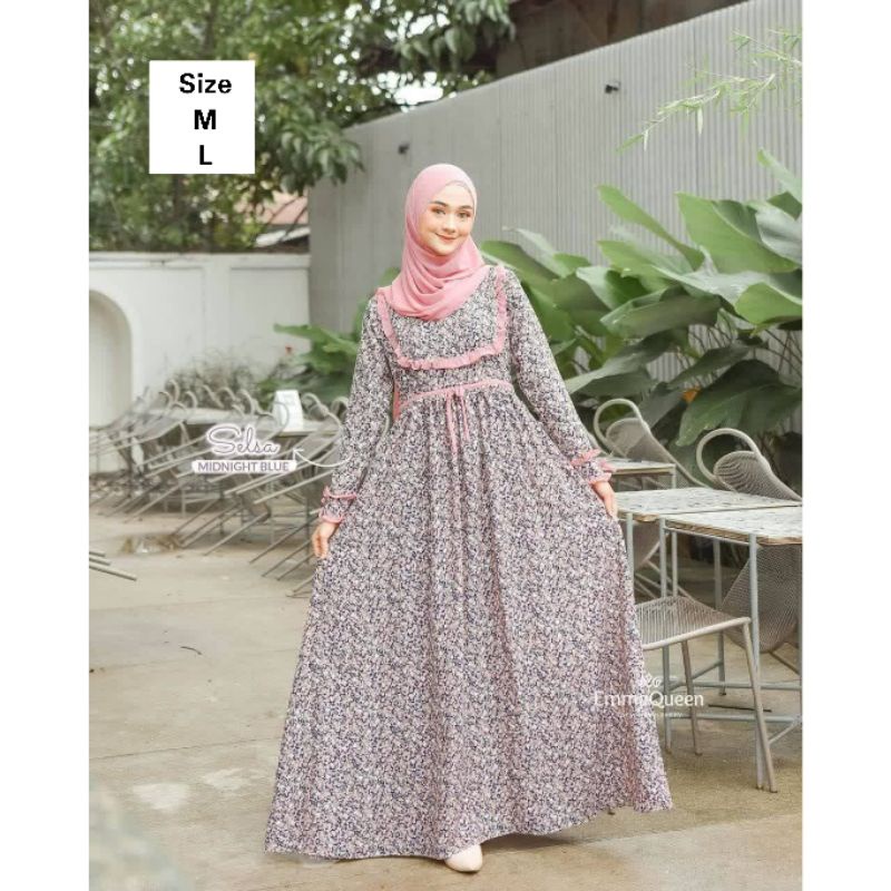 Dress Selsa -Hanya Dress- Gamis Pesta Syari Cantik by Emmaqueen