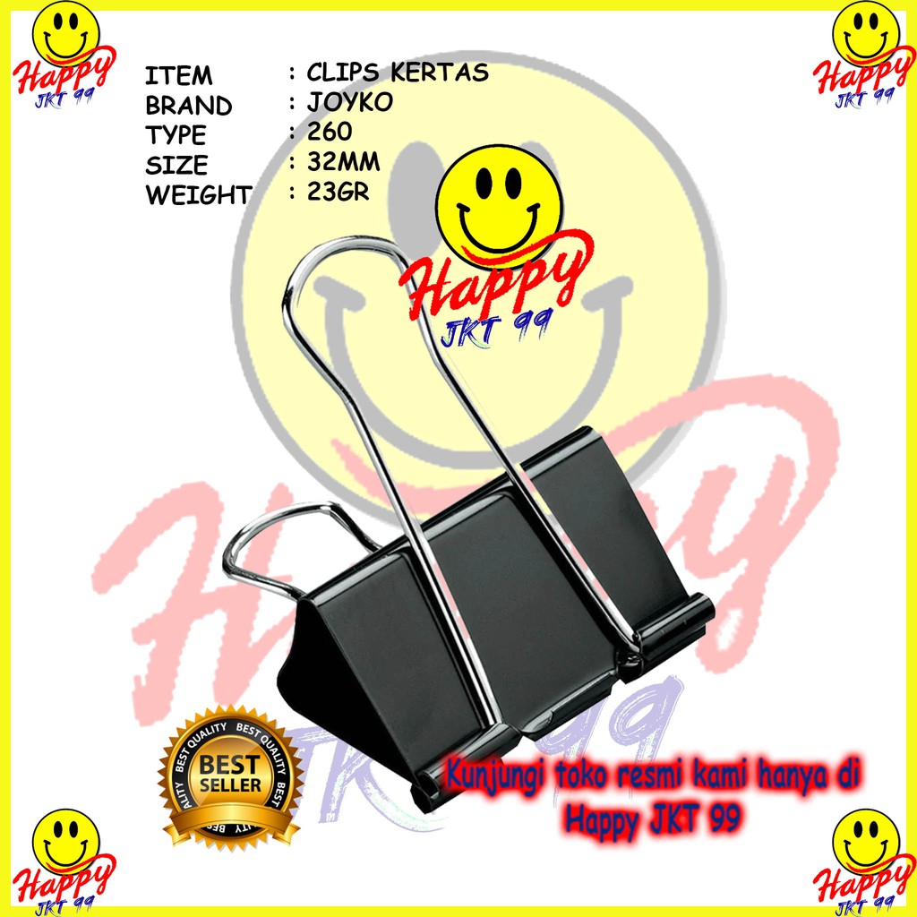 [ HAPPY JKT 99 ] BINDER CLIP KERTAS JOYKO 260 ORIGINAL