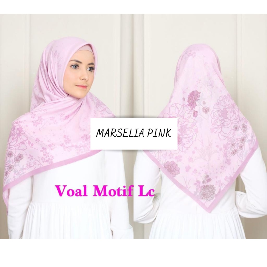 COD PROMO DENAY KW HIJAB SEGIEMPAT VOAL MOTIF / JILBAB DEENAY KW MOTIF TERMURAH-MARSELIA PINK