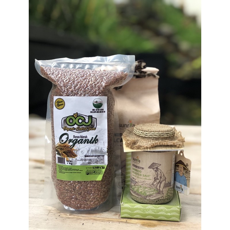 Beras Organic Central Java (OCJ) Beras Organik 1kg Asli Wonogiri (Beras Organik Merah) Beras MPASI (