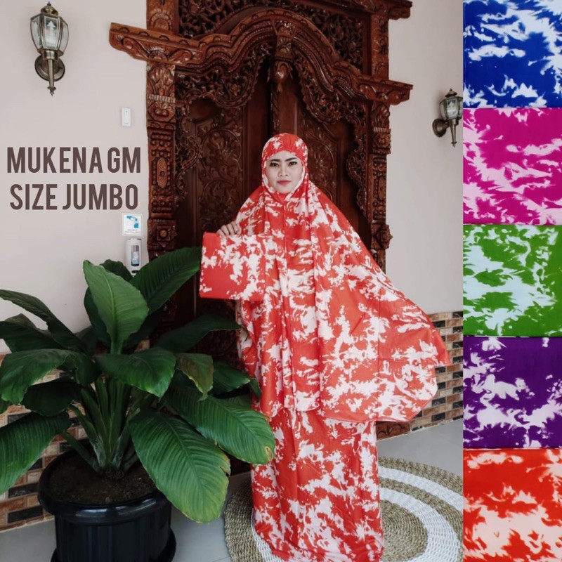 MUKENA RAYON MOTIF TIE DIE UKURAN JUMBO