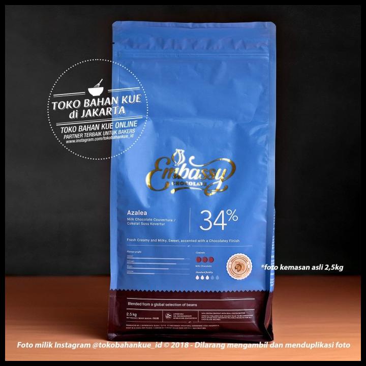 

Embassy Chocolate - Azalea 34% 1Kg Tulip Milk Couverture Cokelat Susu
