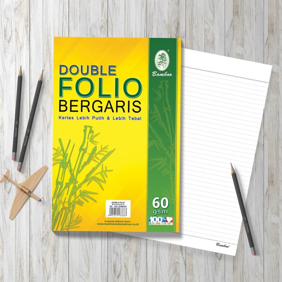 

Bamboo | Double Folio Bergaris | 70 gsm | 100 lembar