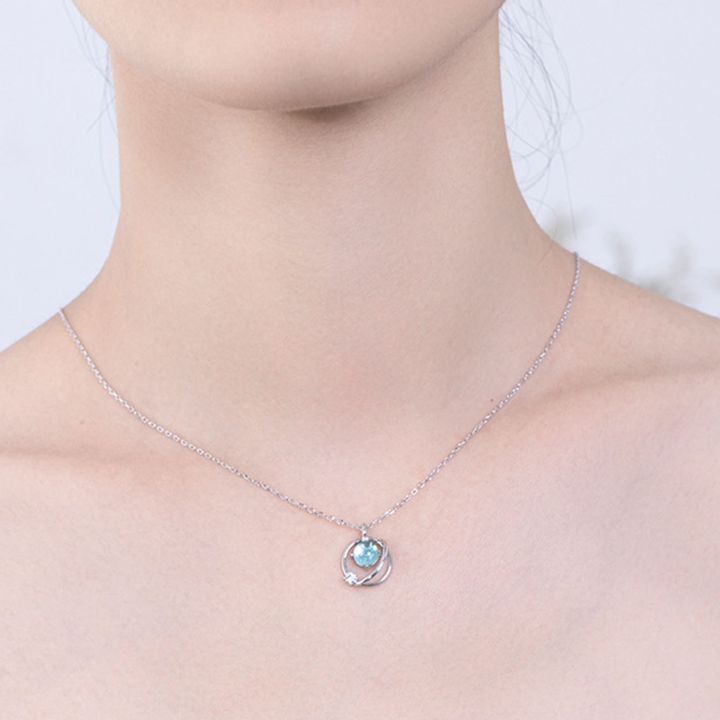 Hu Hu Hu Hu Hu Alat Bantu Pasang Kacamata♡ Kalung Collarbone Desain Planet Bintang Transparan Untuk Wanita