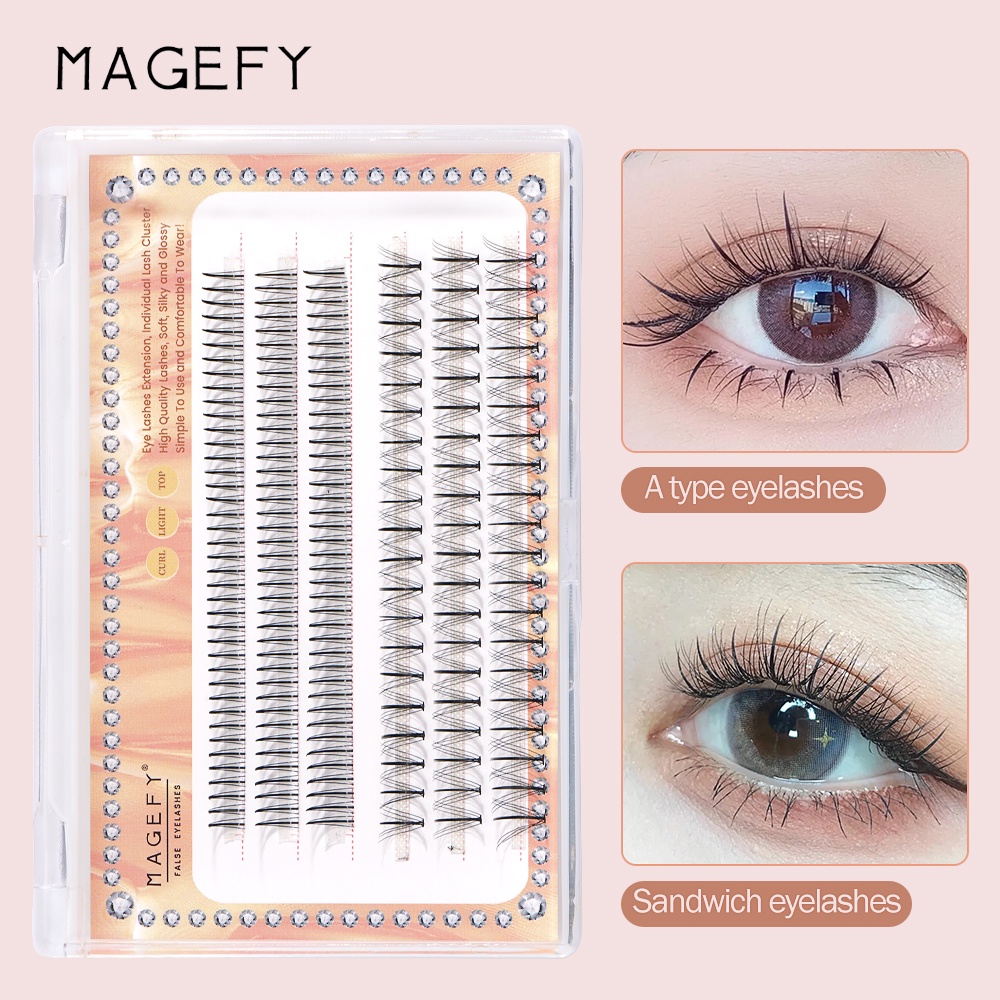 MAGEFY Eyelash Extension Bulu Mata Sandwich Eylesh Bulu Mata Lembut A Type Eyelashes And Bulu Mata Sandwich