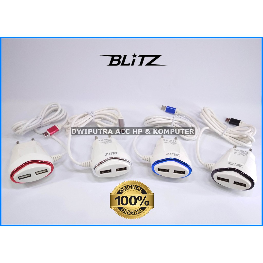 TRAVEL CHARGER BLITZ 2USB CB201/G85 2.4A QUICK CHARGING WITH CABLE ORIGINAL