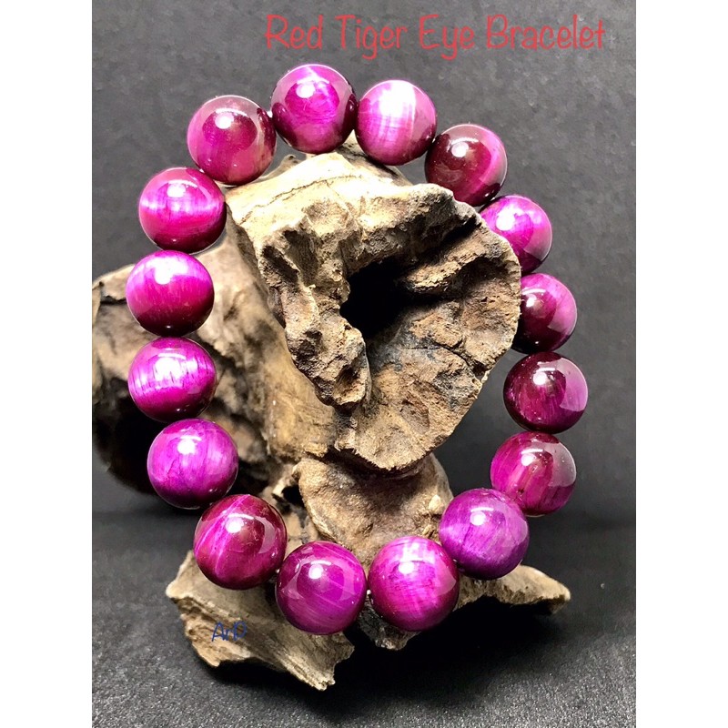 Pink/Red Tiger Eye Bracelet/Gelang Tiger Eye Pink/Merah