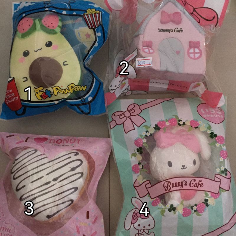 fat paw paw avocado bunny's cafe house creamiicandy heart donut licensed squishy indonesia