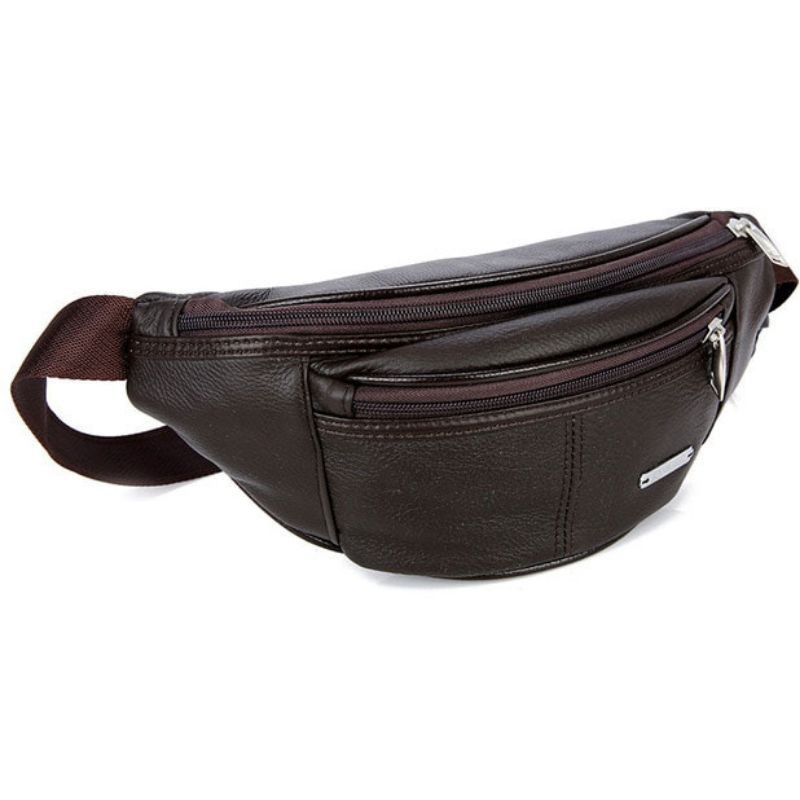 Tas Pinggang Waistbag Pria Bahan Genuine Leather