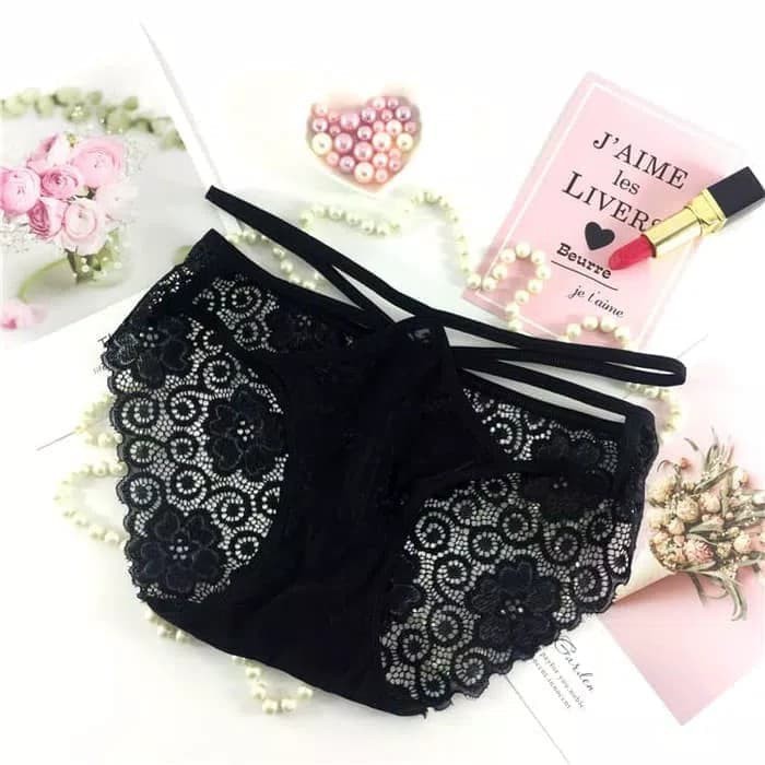Celana dalam lace renda kupu-kupu transparan cd brokat wanita C15040