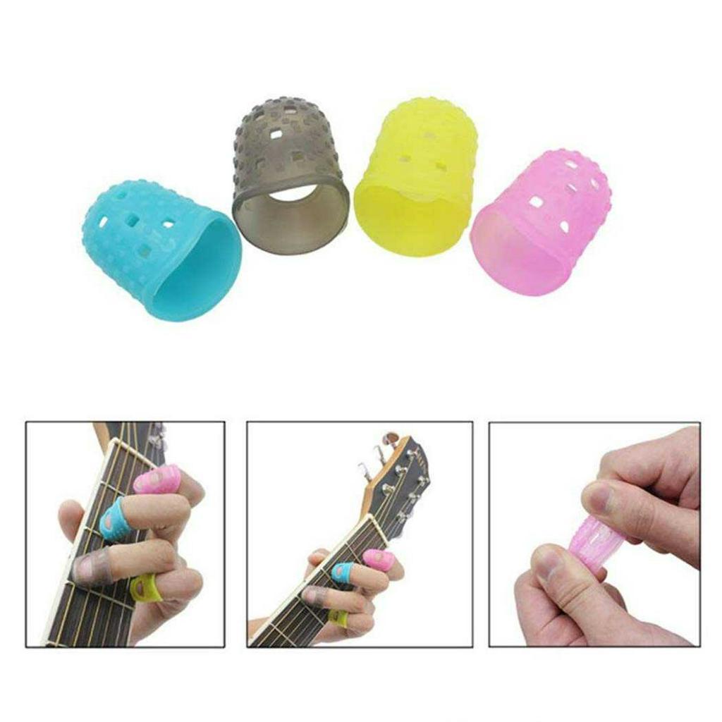 Pelindung Jari Gitar Silicone Fingertip Protector 5 PCS Finger Tip Desain Nyaman Material Silikon Elastis