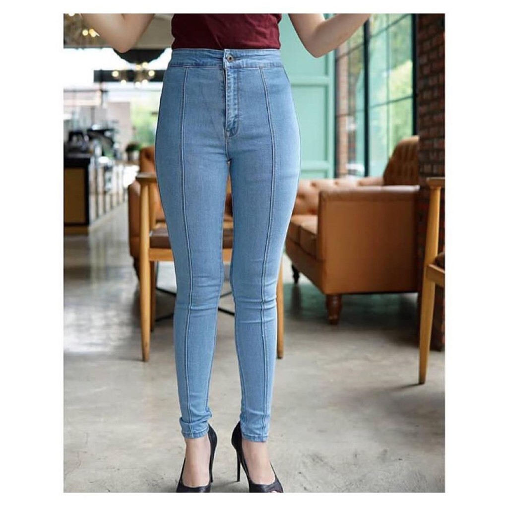 CELANA JEANS HIGH WAIST FRONT LIST // JEANS HIGHWAIST TULANG WANITA