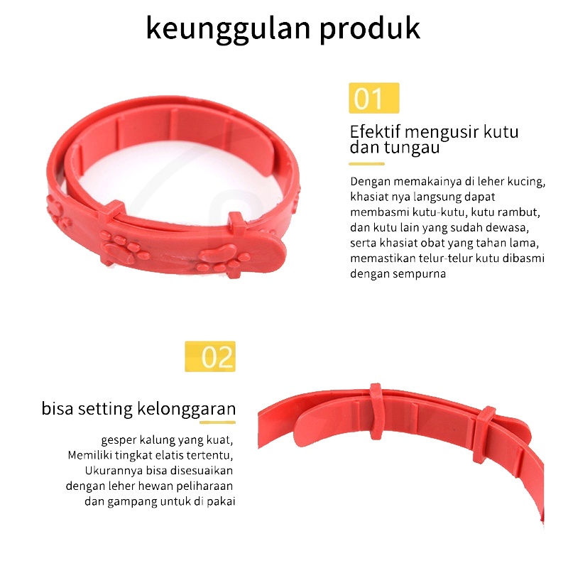 kalung kucing anti kutu pinjal, kalung anjing anti kutu anti ulat aksesoris kalung untuk hewan peliharaan