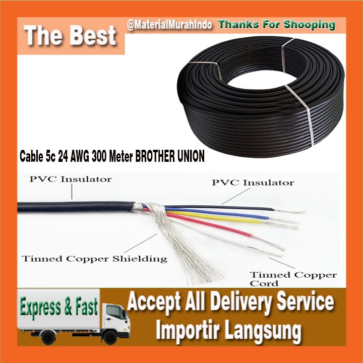 Kabel AWG 300 M Brother Union 5 Core - 300Meter 24AWG 5C BROTHER UNION