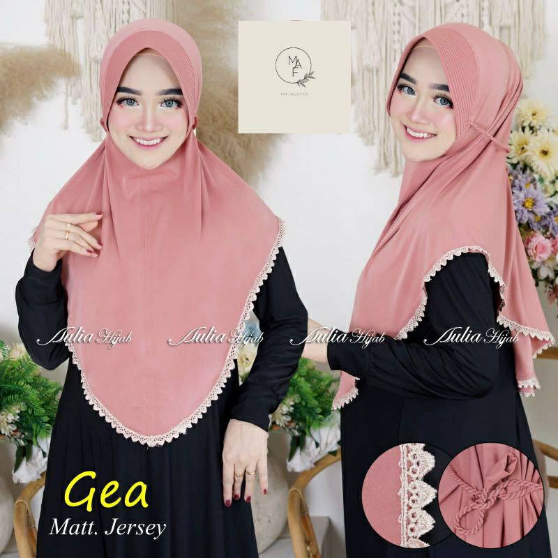 jilbab bergo renda/kerudung dewasa terbaru 2022/model GEA all size