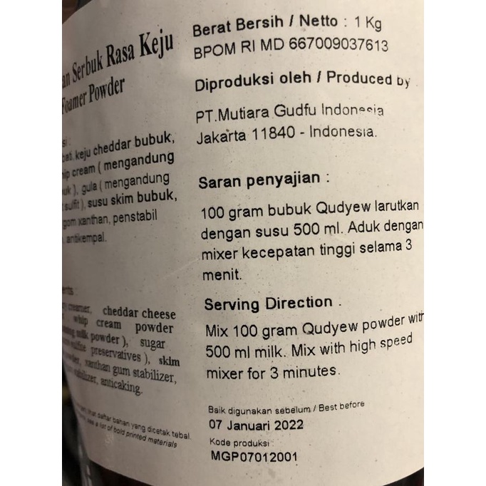 

[[BISA COD]] Cheese Foam Powder instant / busa keju bubuk / kopi teh instan OBRAL Kode 465