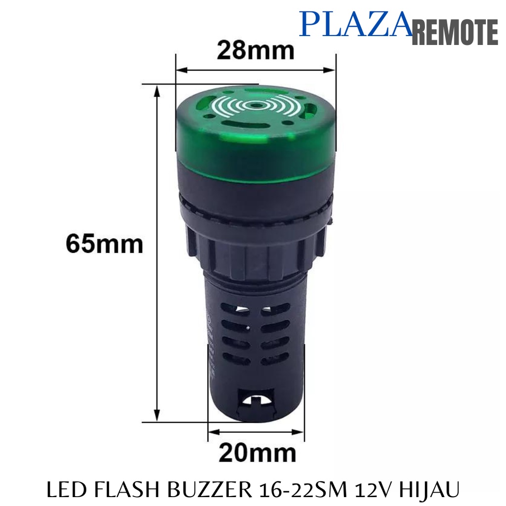 FLASH BUZZER LED ALARM SIGNAL BEEPER AC AD16-22 SM 12V