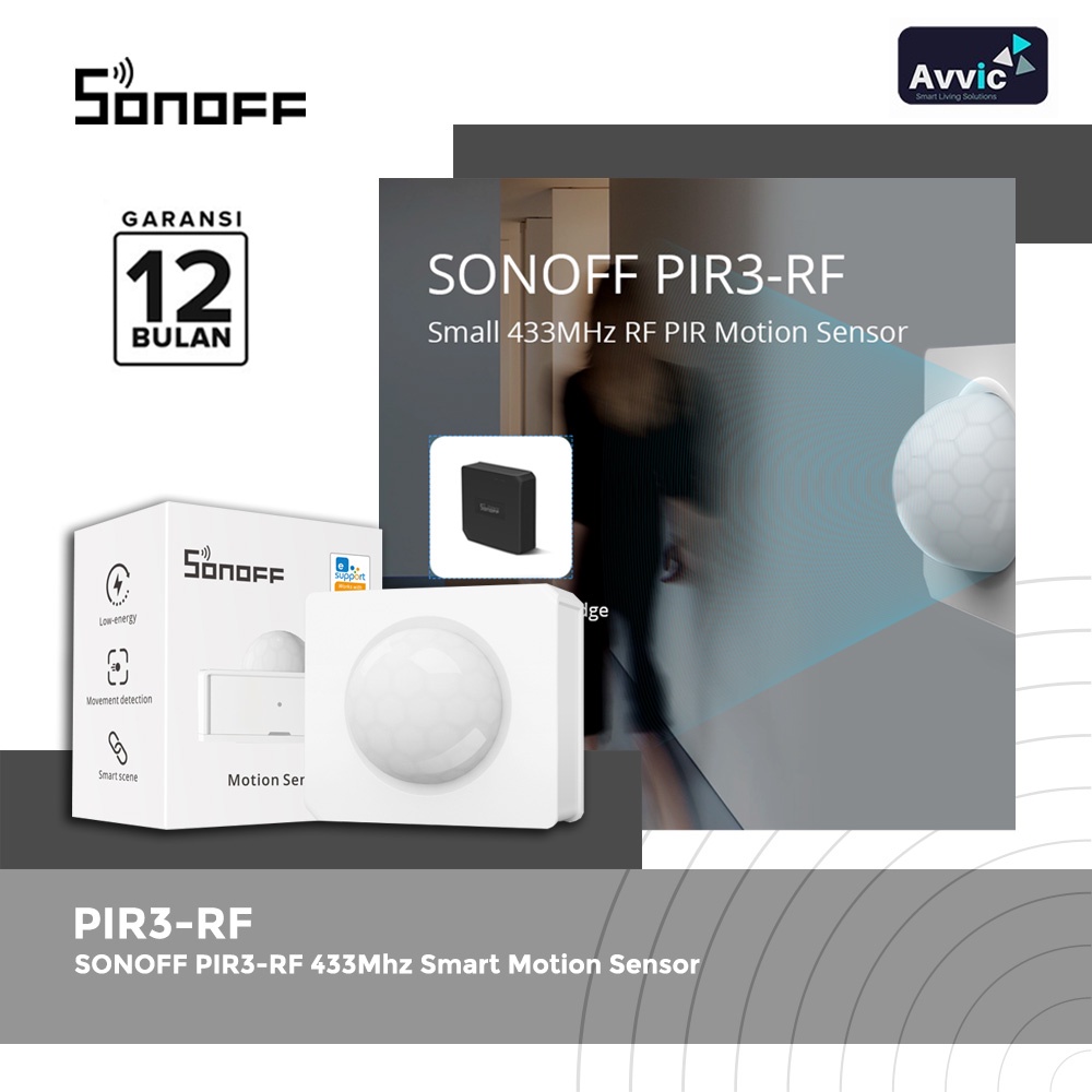 Sonoff  PIR3RF Smart Motion Sensor Sensor Gerak Wireless Smart Home IOT