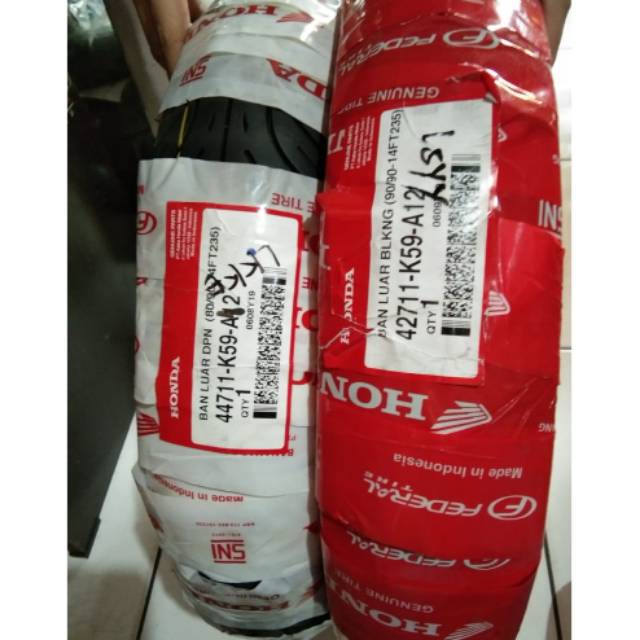 SEPASANG BAN DEPAN BELAKANG TUBLES FEDERAL BEAT VARIO MIO FINO DLL