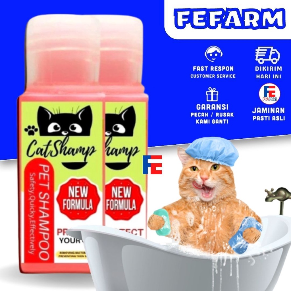 Shampo Kucing Anti Kutu Shampoo Cat Kitten Flea Tick CATSHAMP FEFARM