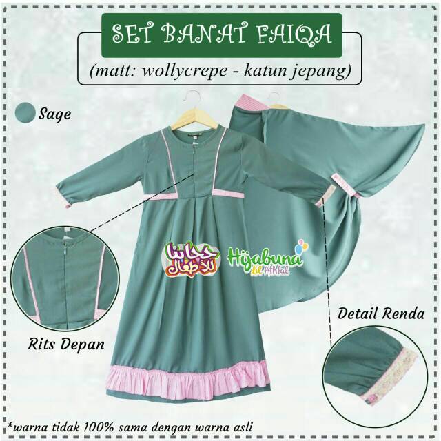 Gamis anak wolycrep by hijabuna sale 10%